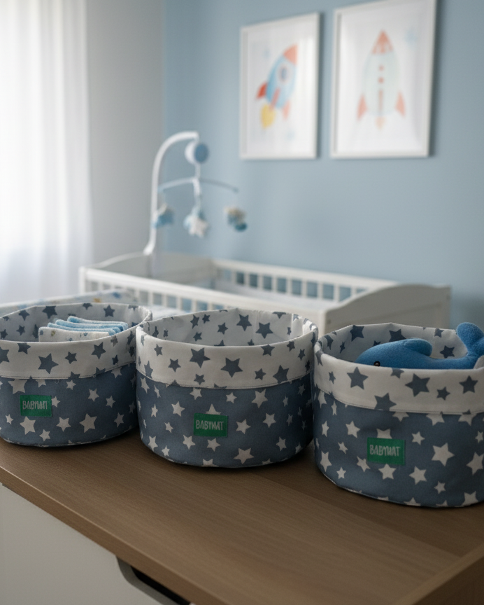 Paniers – Trio Étoiles BleuesPaniers de rangementBABYMATBABYMATPaniers – Trio Étoiles Bleues