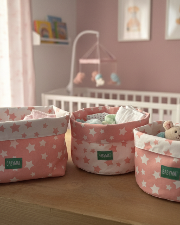 Paniers – Trio Étoiles RosesPaniers de rangementBABYMATBABYMATPaniers Trio Étoiles