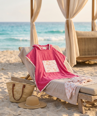 Poncho de plage — Rose Framboise