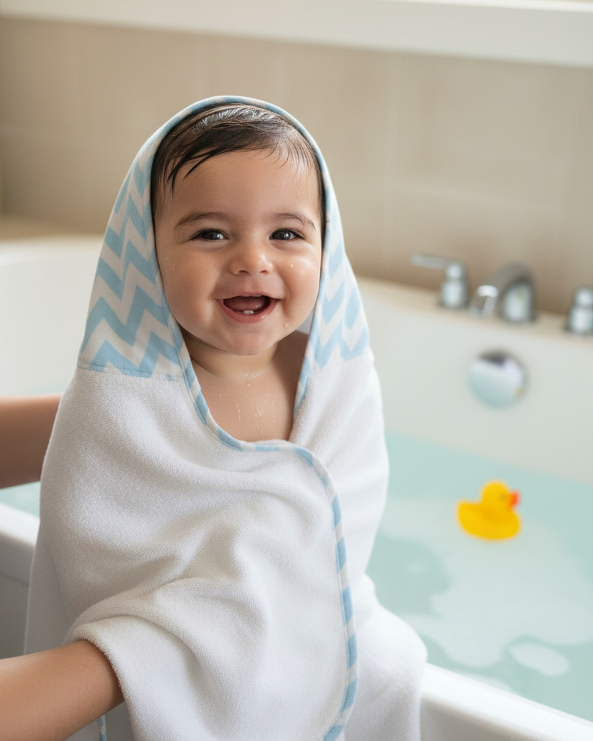 Serviette de Bain - Harmonie- Zig Zag Bleu Ciel 130x70cmServiette de bainBABYMATBABYMATServiette de Bain