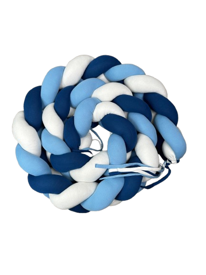 Tour de lit tressé - Bleu