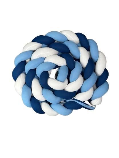 Tour de lit tressé - Bleu