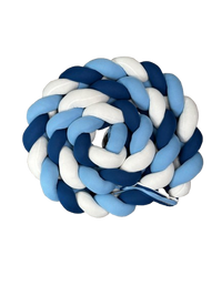 Tour de lit tressé - Bleu Blanc -