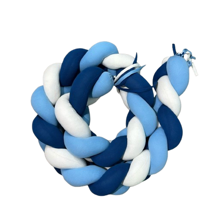 Tour de lit tressé - Bleu