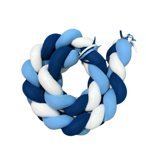 Tour de lit tressé - Bleu