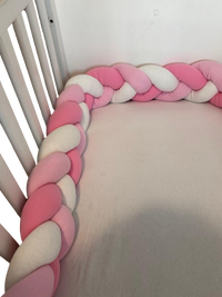 Tour de lit tressé - Rose Blanc