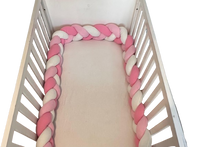 Tour de lit tressé - Rose Blanc