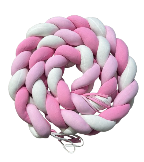 Tour de lit tressé - Rose