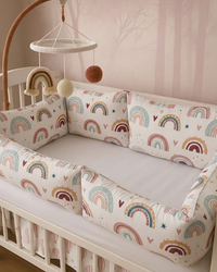 Tour de Lit BABYMAT doux et sécurisant pour lit bébé avec motifs élégants et rembourrage confortable