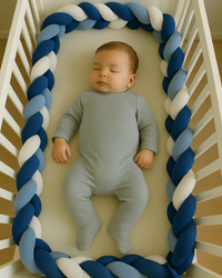 Tour de lit tressé - Bleu Blanc -BABYMATBABYMATTour de lit tressé