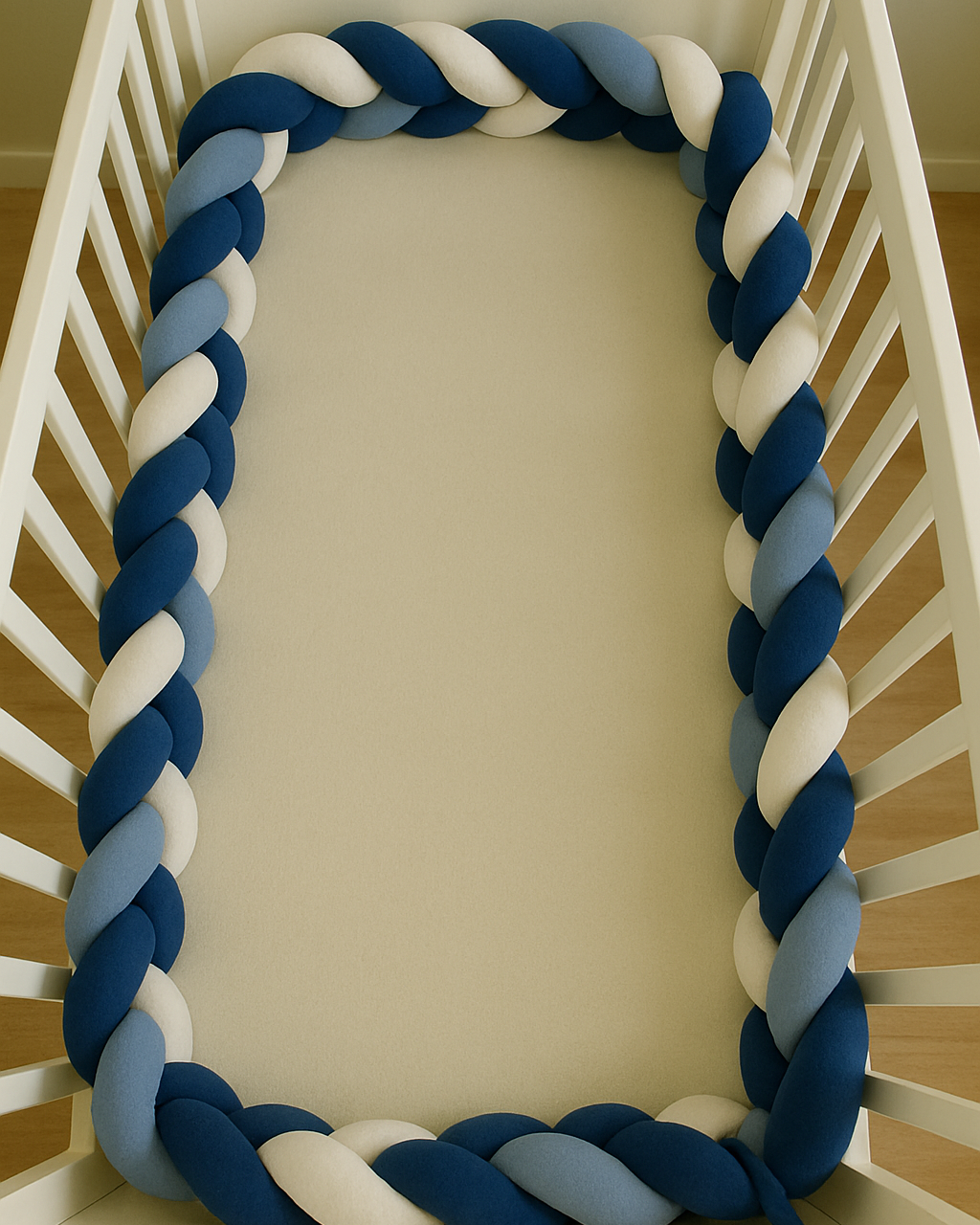 Tour de lit tressé - Bleu Blanc -BABYMATBABYMATTour de lit tressé