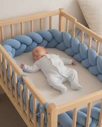 Tour de lit tressé - Bleu Ciel