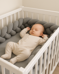 Tour de lit tressé - Gris