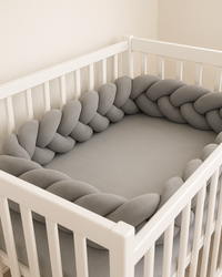 Tour de lit tressé - Gris