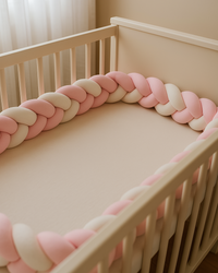 Tour de lit tressé - Rose Blanc