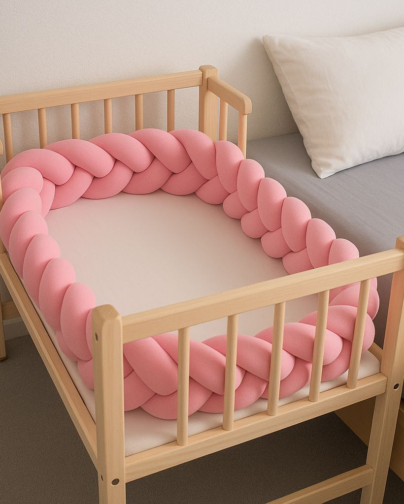 Tour de lit tressé - Rose Foncé