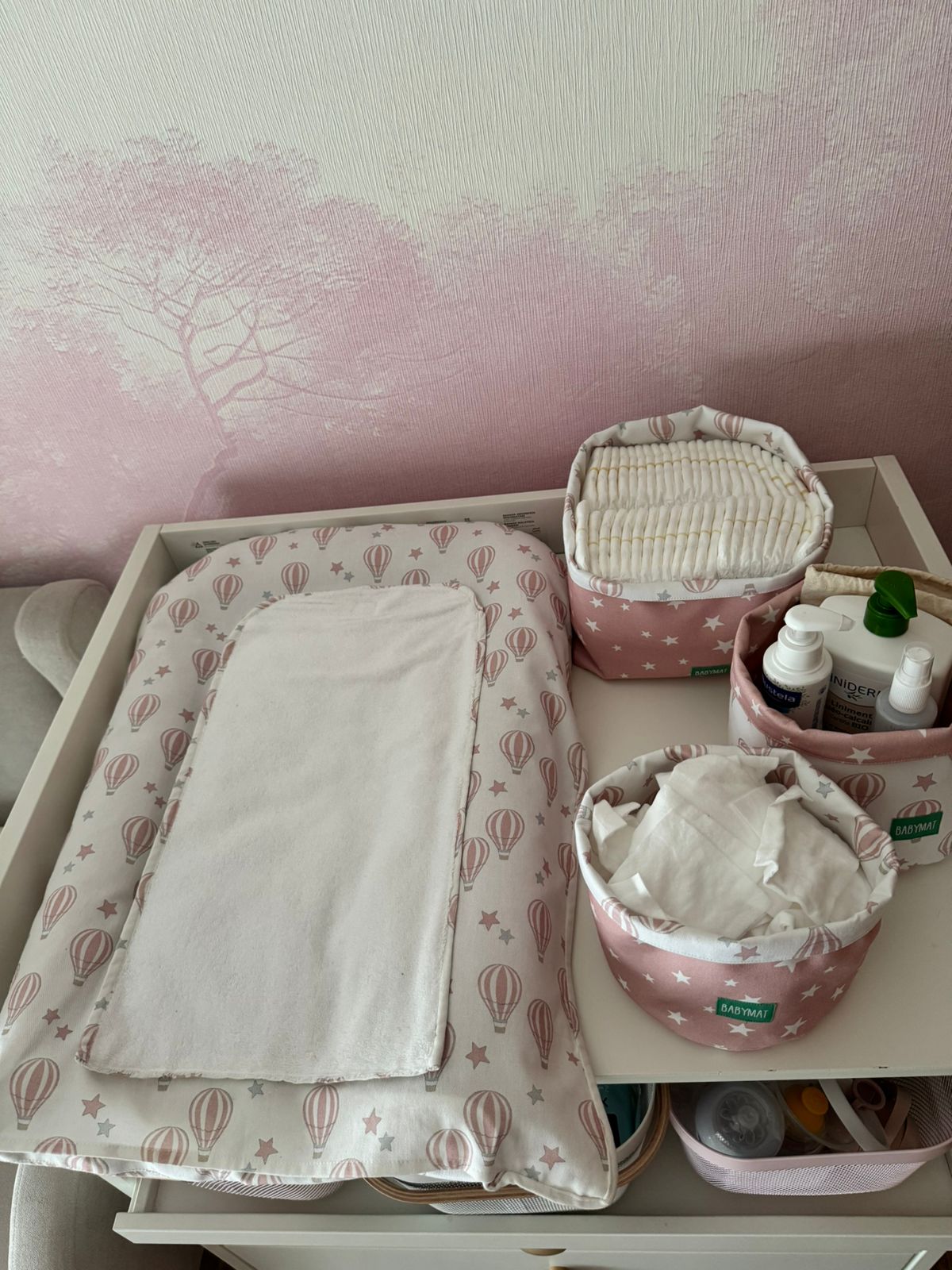 Matelas à langer - Montgolfière Rose