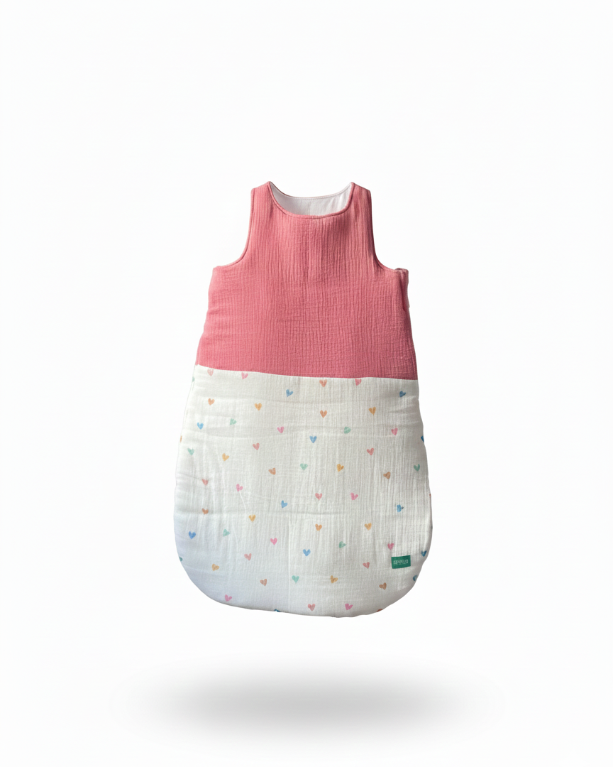 Gigoteuse - Rose - Patchwork - Coeur Coeur