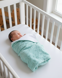 Couverture Hiver- Torsade Turquoise 100x100