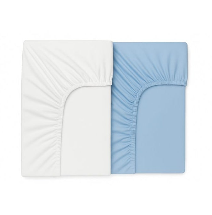 Pack de 2 Draps housses - 120X60cm - Bleu