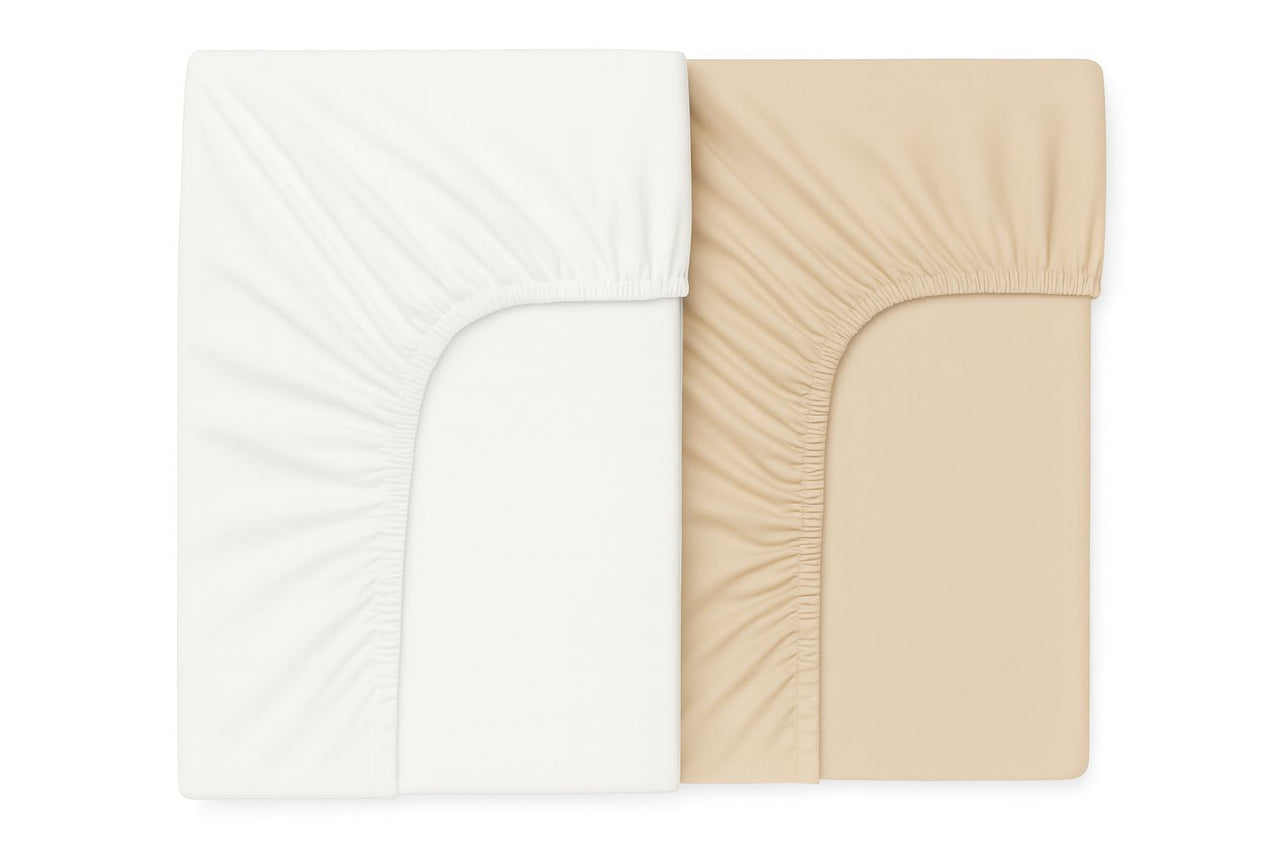 Pack de 2 Draps housses - 120X60cm - Beige