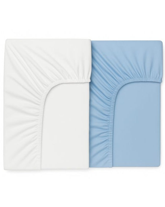 Pack de 2 Draps housses - 120X60cm - Bleu