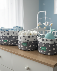 Paniers – Trio Étoiles GrisesPaniers de rangementBABYMATBABYMATTrio Étoiles Grises