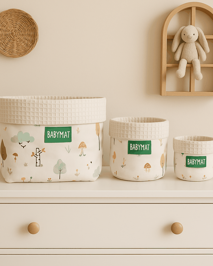 Paniers Nature – Trio de paniers de rangement bébé réversibles 