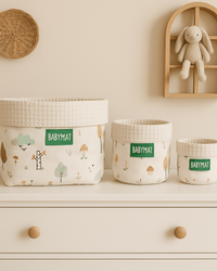  Paniers Nature – Trio de paniers de rangement bébé réversibles 