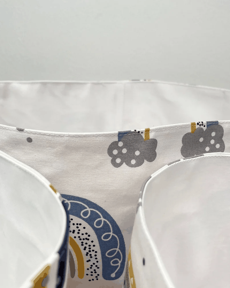 Paniers de rangement bébé réversibles – Collection Happiness Bleu 