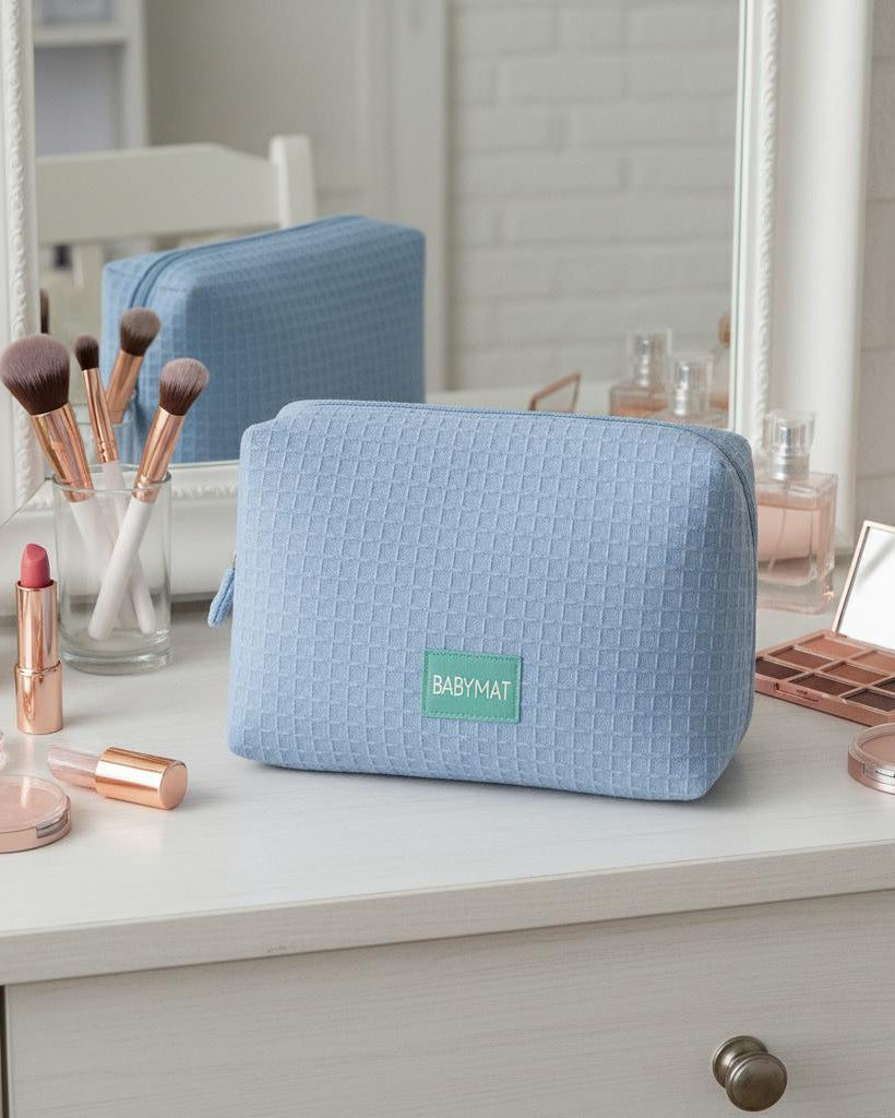 Trousse - Nid d'abeille Bleu Ciel